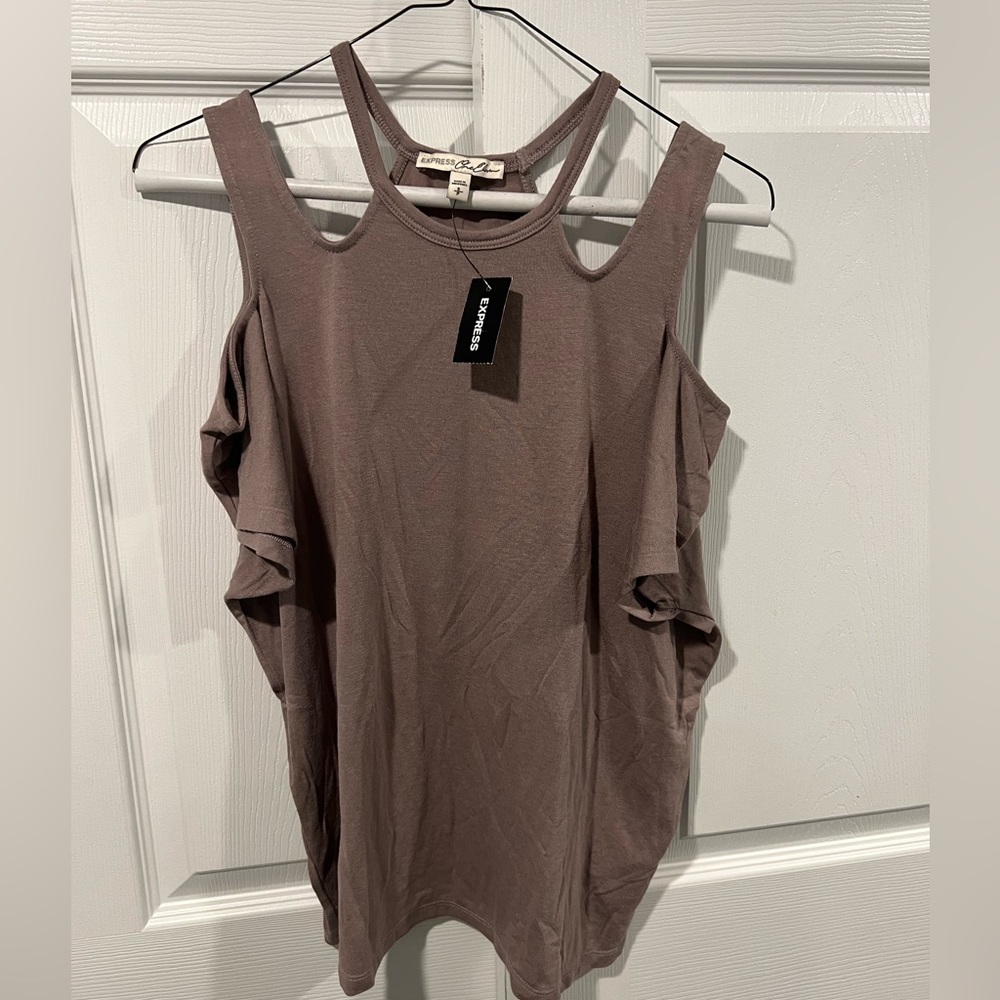 NWT express strappy top. Size small. Purpleish gray color.